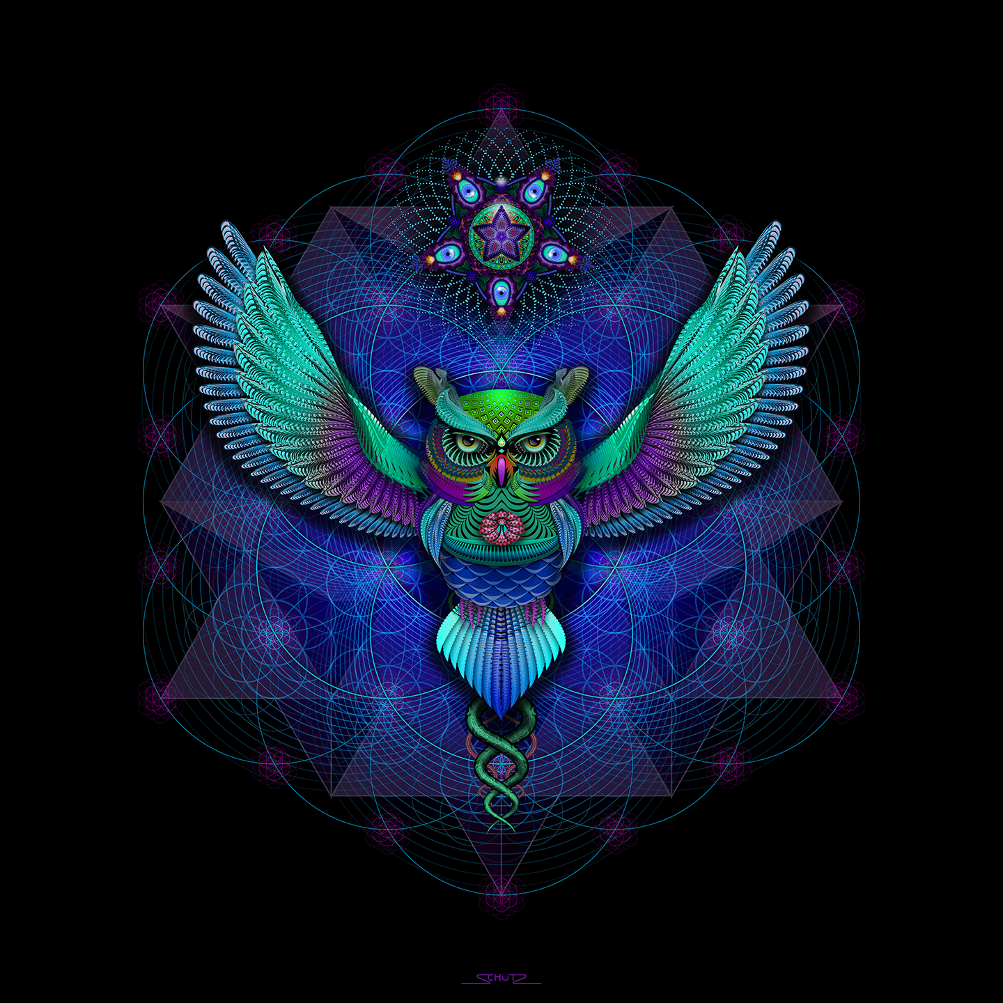 Sacred Geometry Owl